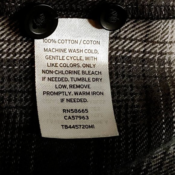 Treasure‎ & Bond Womens Button Front Shirt Black Gray Baring Plaid Cotton L New - Picture 10 of 10